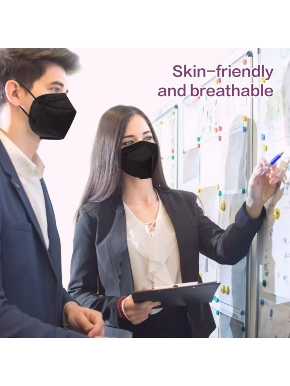 50 Pack KN95 5-Layer Disposable Face Masks, Foldable Safety Dust Protection